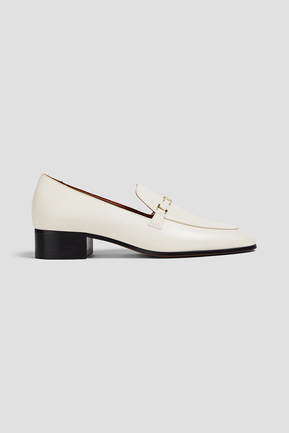 maje - embellished leather loafers - white - eu 41