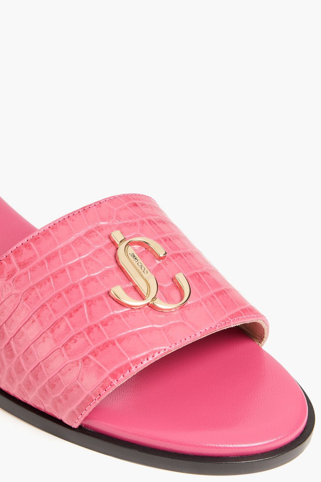 JIMMY CHOO Sandalen aus Leder mit Krokodileffekt und Verzierung
