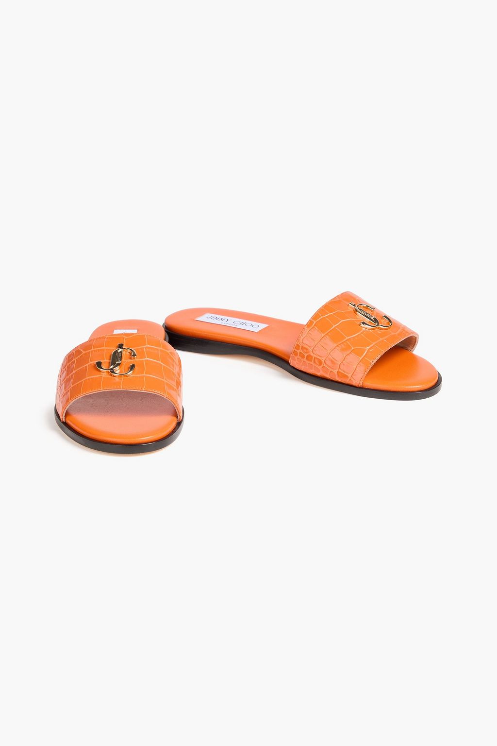 JIMMY CHOO Sandalen aus Leder mit Krokodileffekt und Verzierung