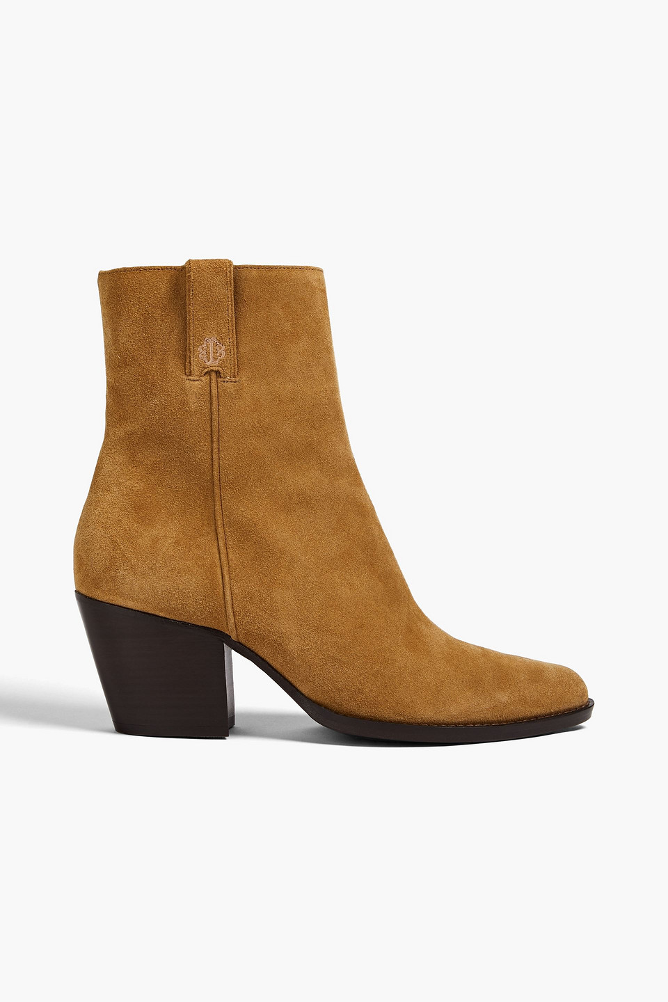 Maje Suede Ankle Boots In Camel