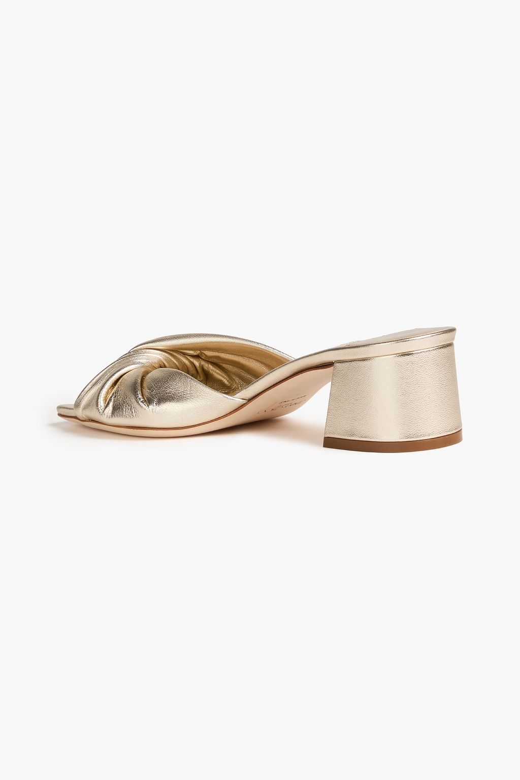 JIMMY CHOO Mules aus Metallic-Leder mit Twist-Detail