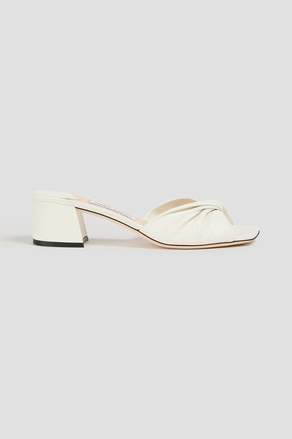 Jimmy Choo Mules Aus Leder Mit Twist-detail In Off-white
