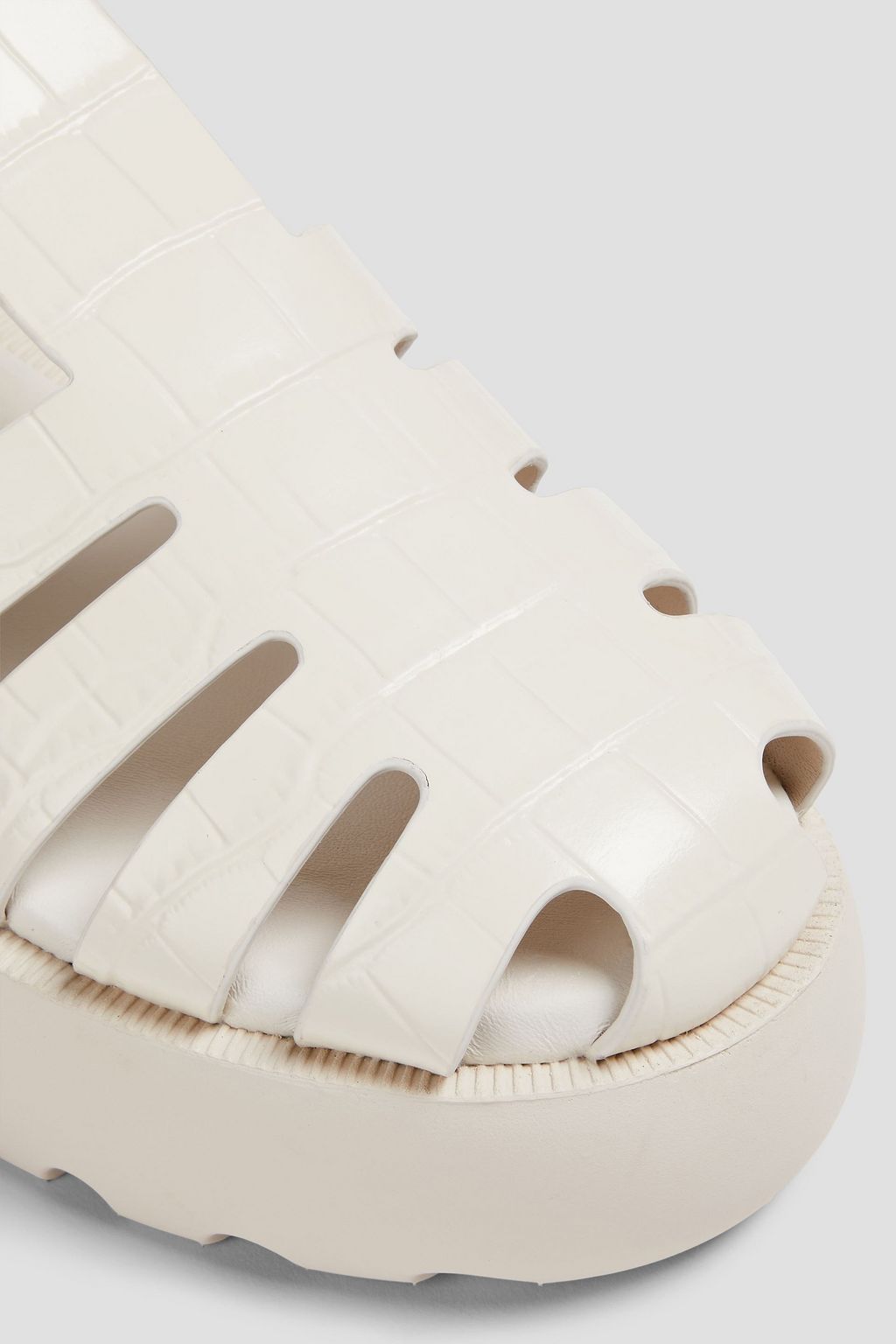 MAJE Croc-effect leather platform sandals