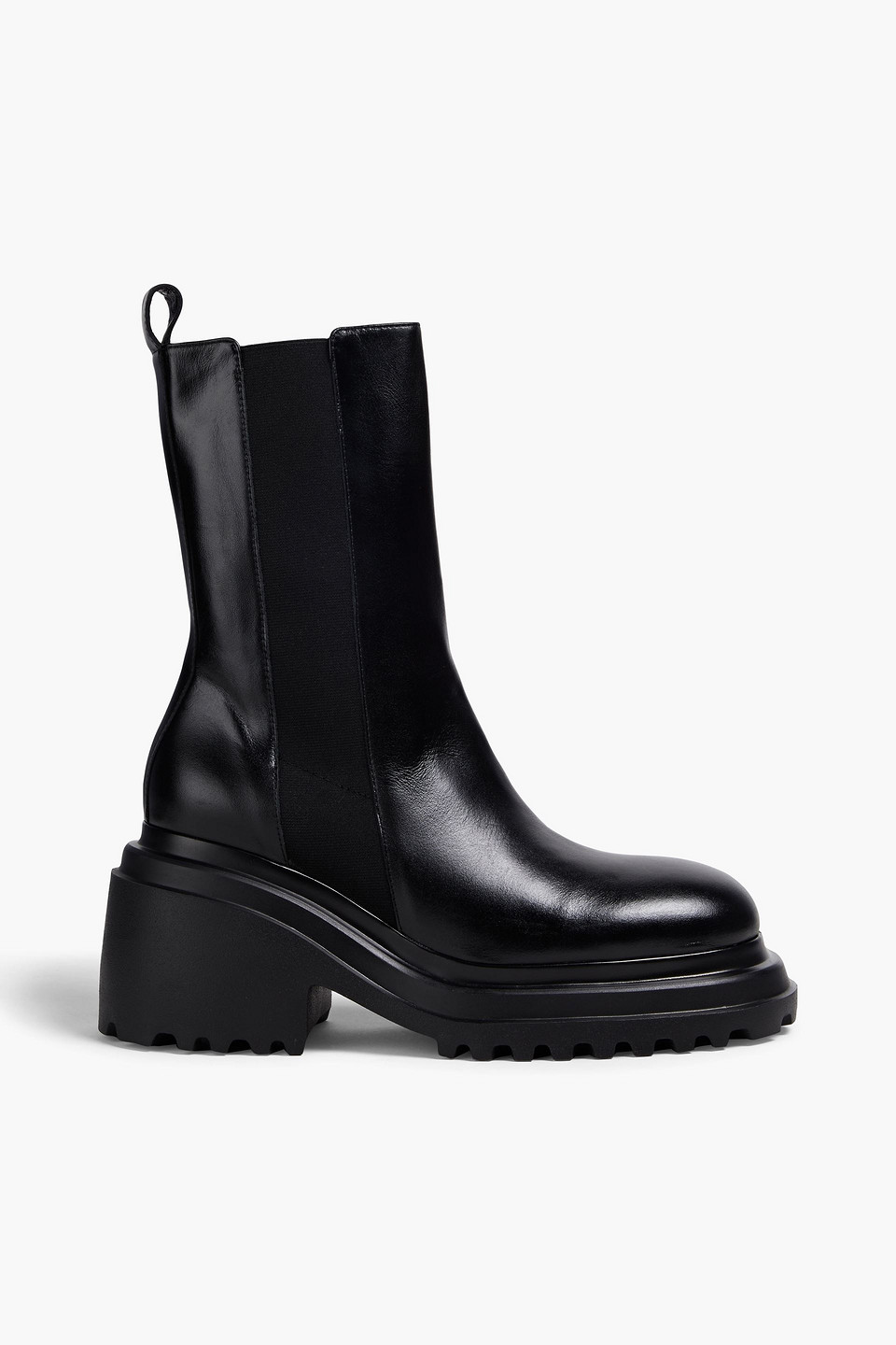 Maje Leather Chelsea Boots In Black