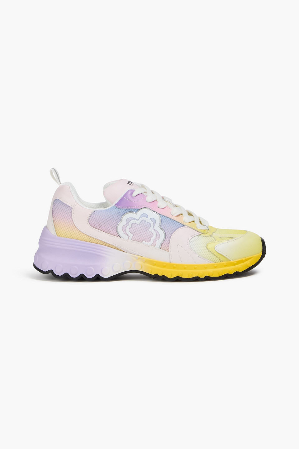 Maje Suede, Leather And Shell Sneakers In Multicolor