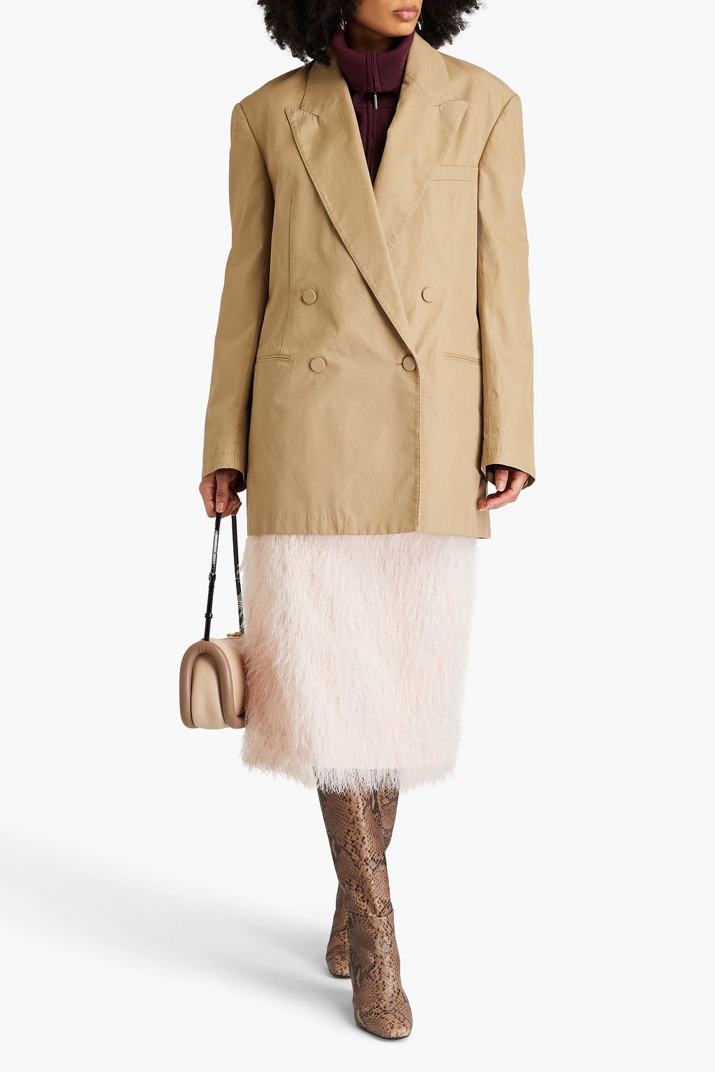 DRIES VAN NOTEN بليزر من قطن تويل بصفين من الأزرار