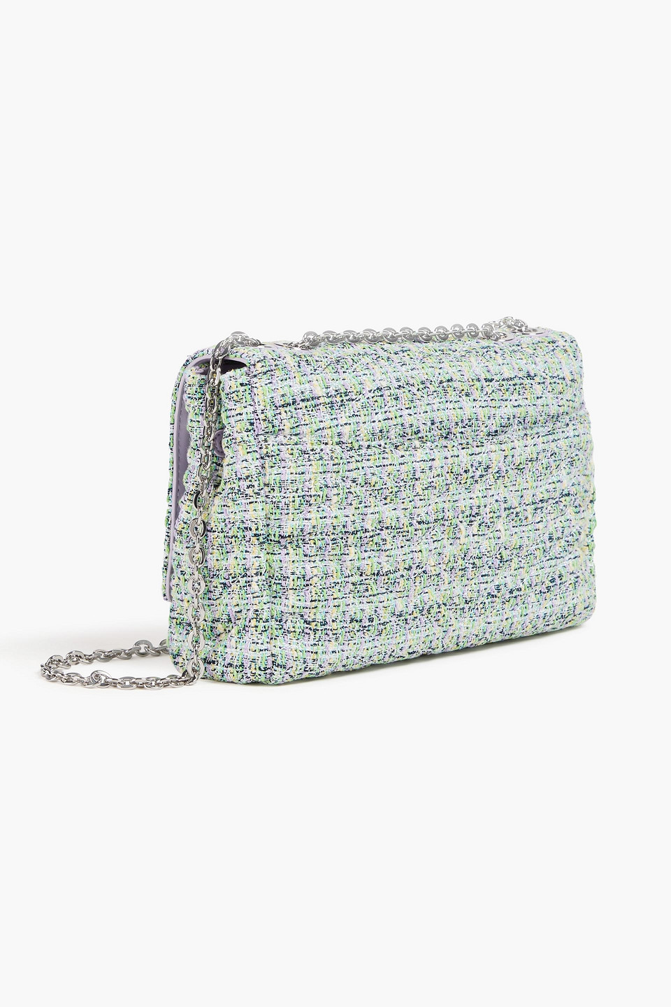 MAJE METALLIC TWEED SHOULDER BAG