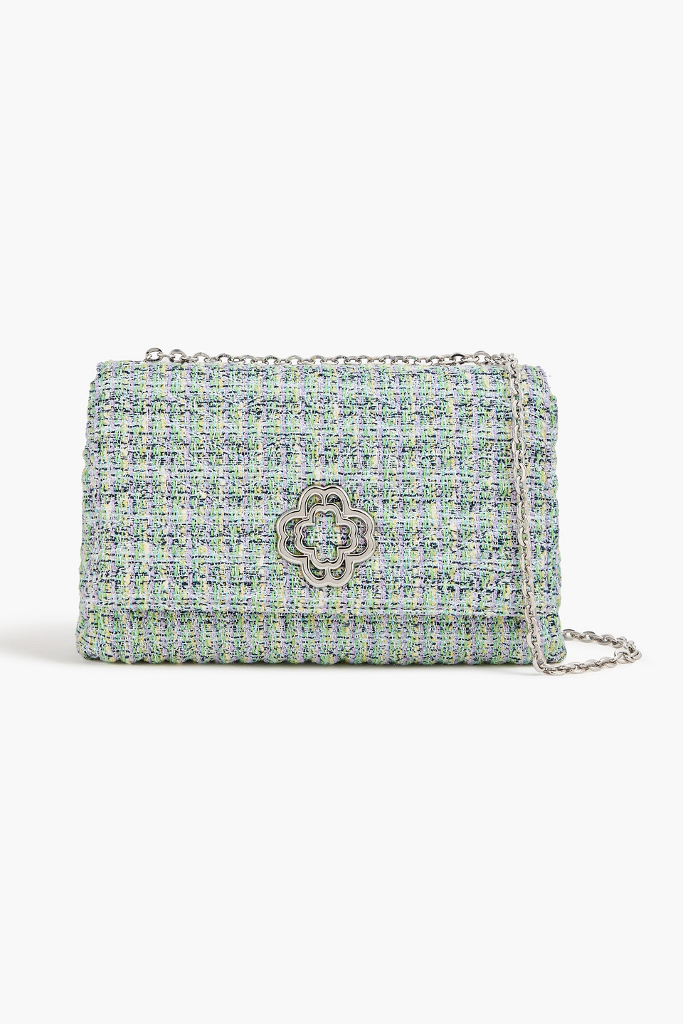 MAJE METALLIC TWEED SHOULDER BAG