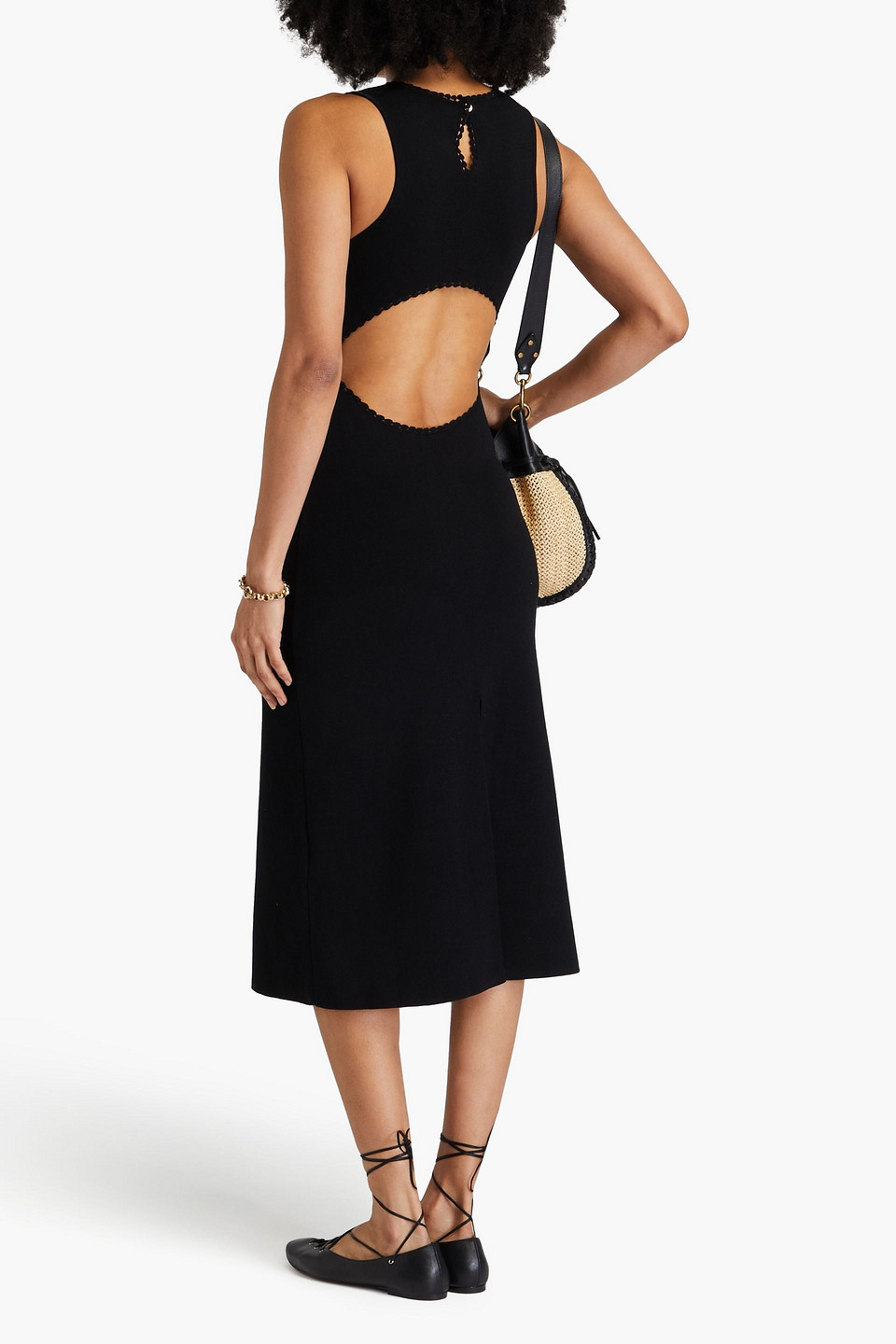  Maje - Midi-strickkleid Mit Cut-outs - Schwarz - Fr 40 