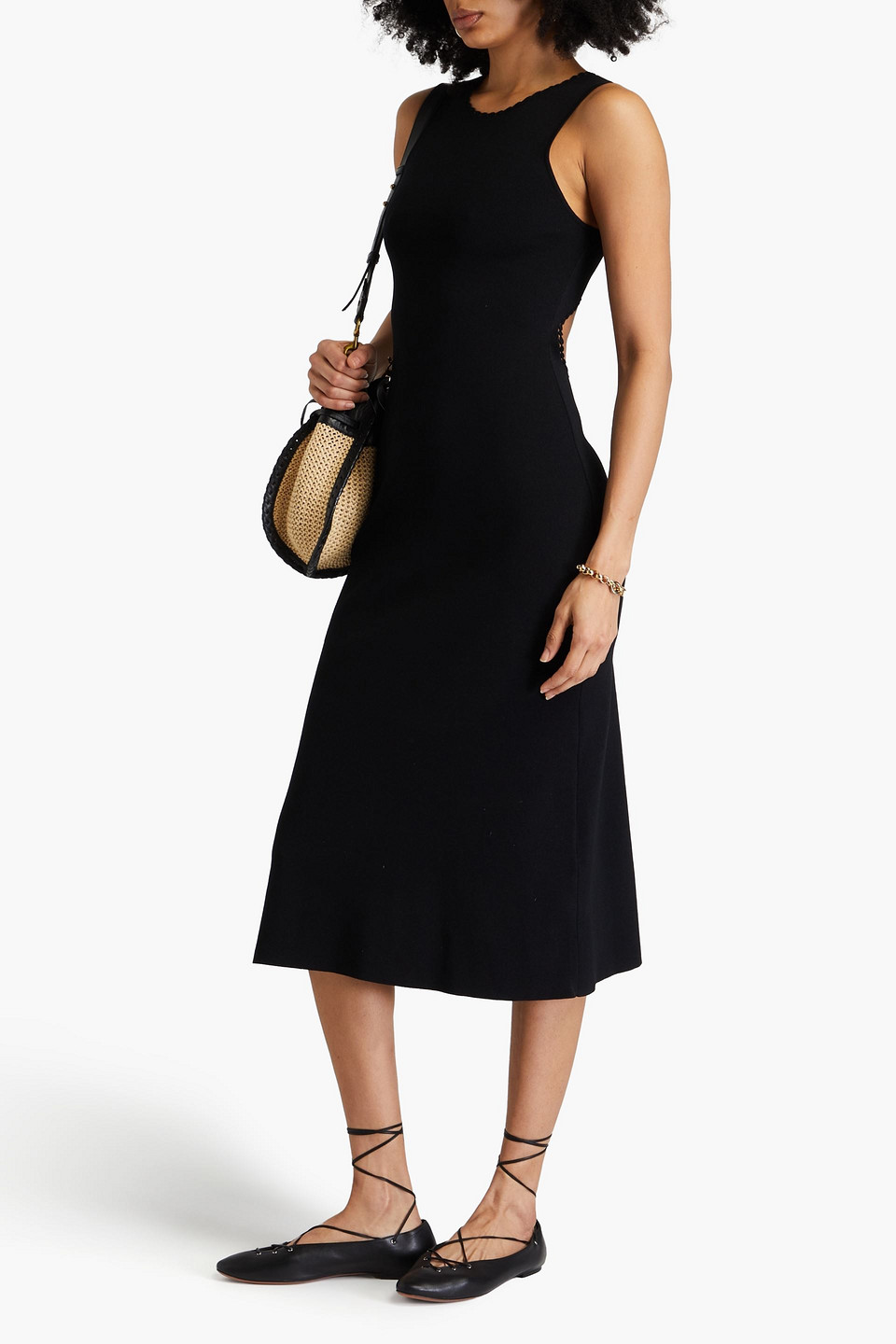  Maje - Midi-strickkleid Mit Cut-outs - Schwarz - Fr 40 