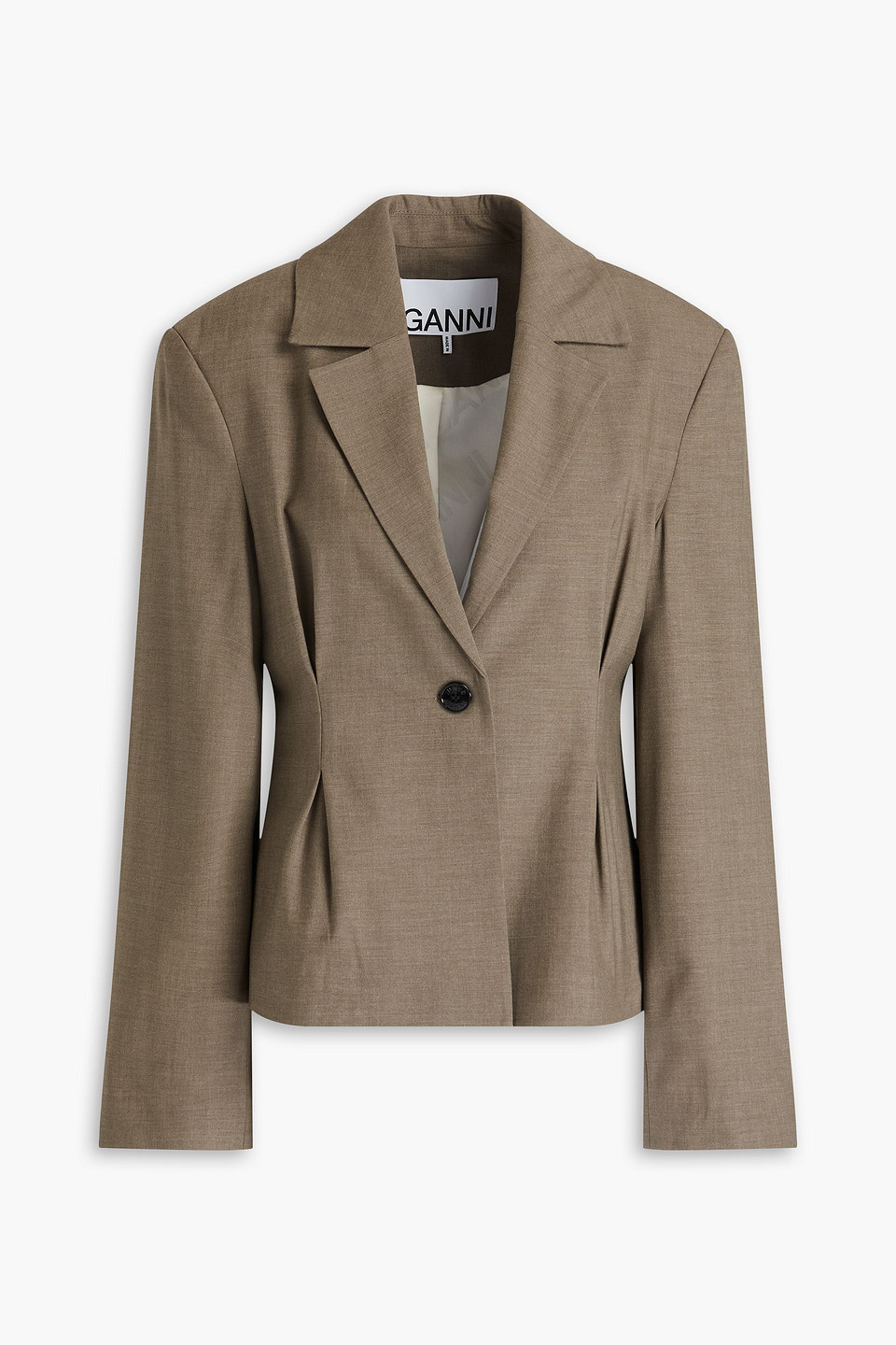 GANNI - Woven blazer - Green - DE 38