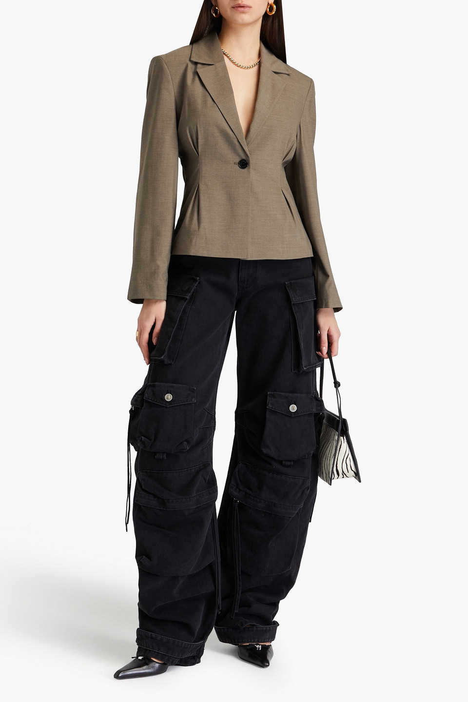  Ganni - Blazer Aus Webstoff - Grün - De 40 