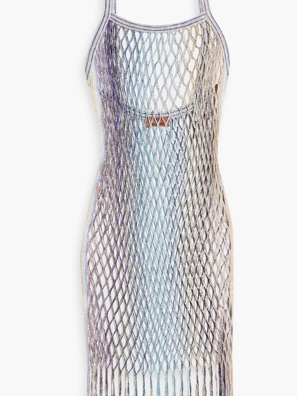 fringed metallic crochet coverup