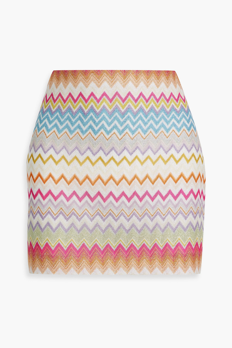 Missoni Metallic Crochet-knit Mini Skirt In White