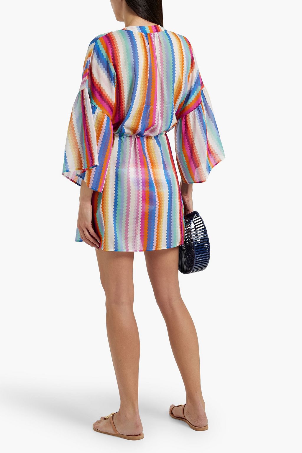 MISSONI Striped cotton and silk-blend voile kaftan