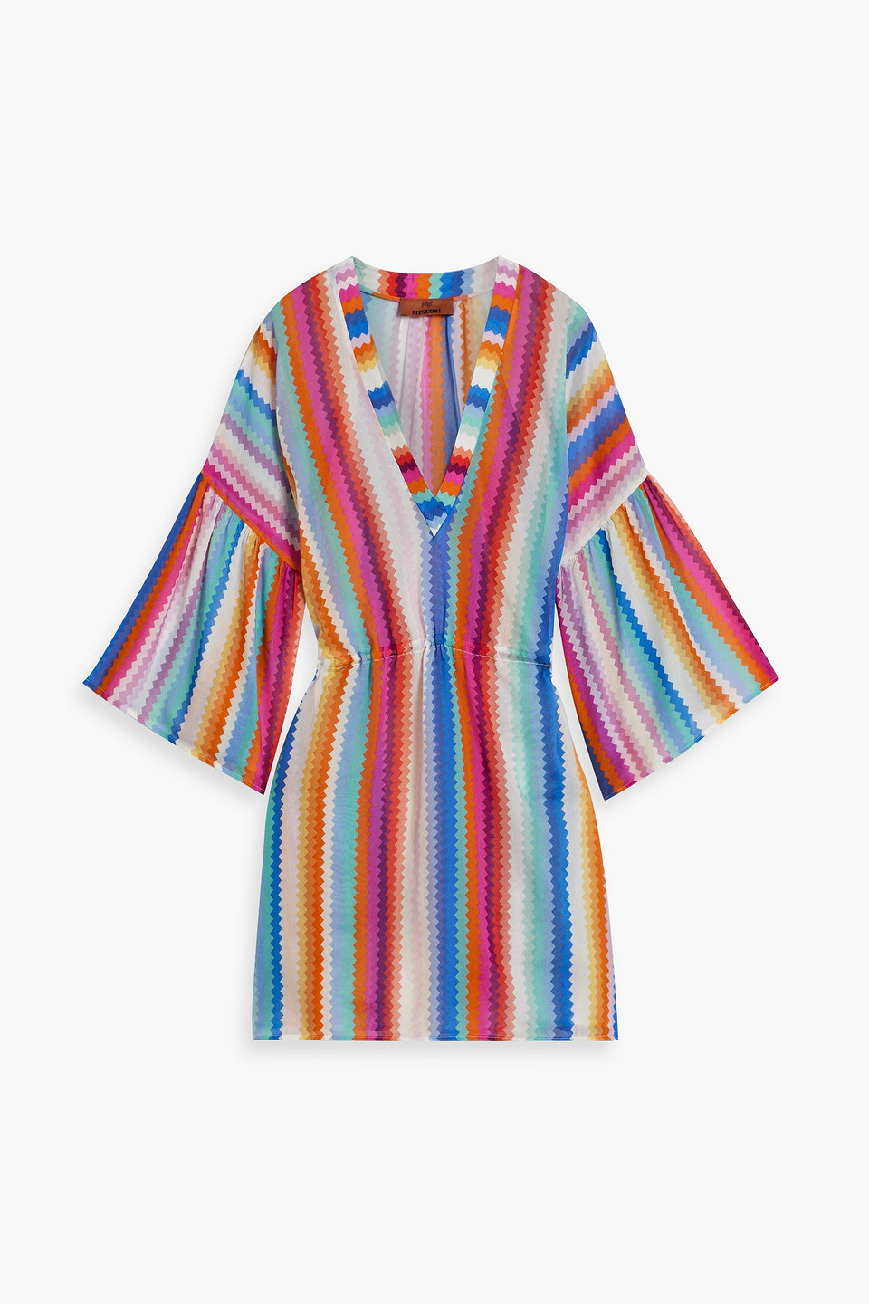 Missoni Striped Cotton And Silk-blend Voile Kaftan In Orange