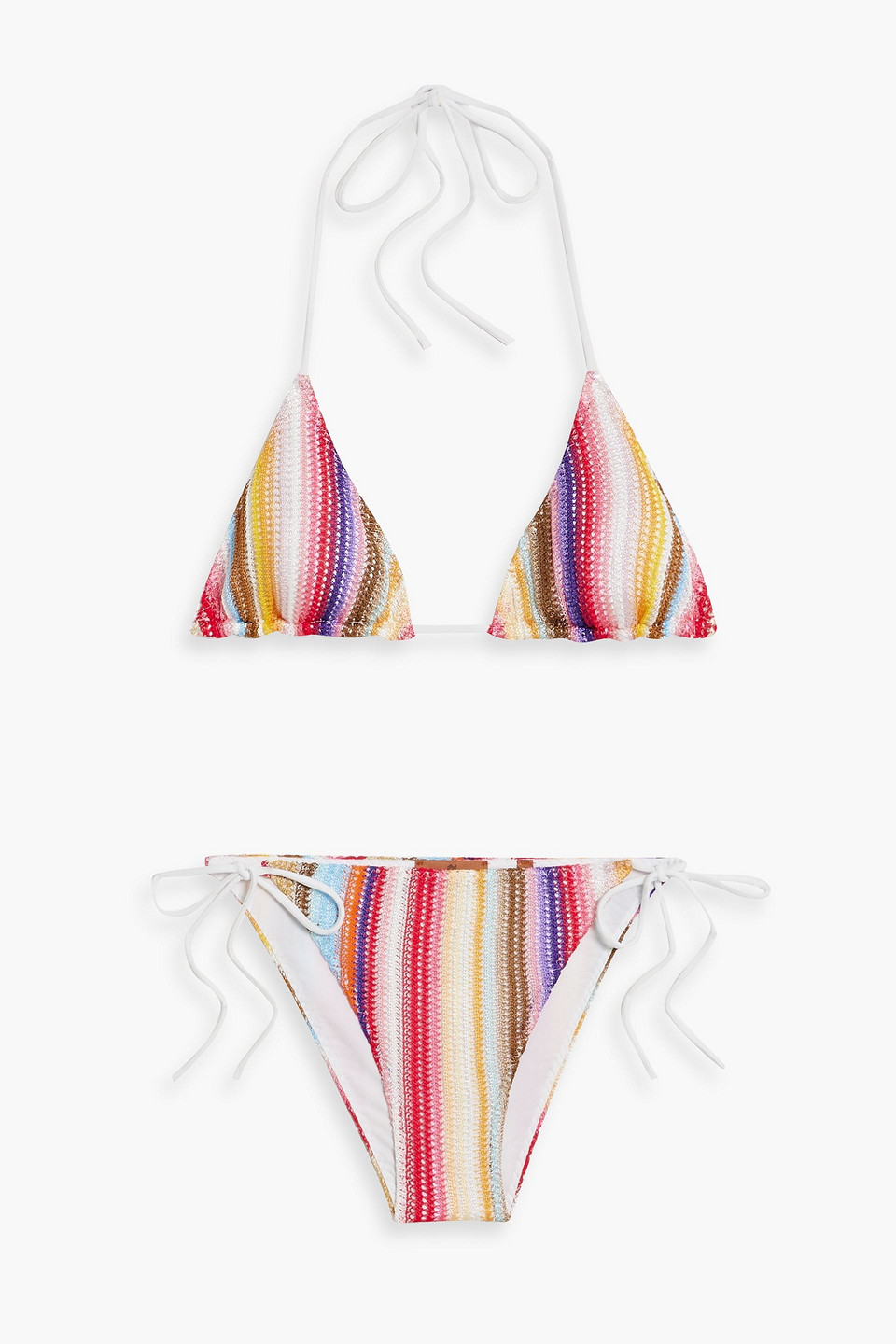 Missoni Crochet-knit Triangle Bikini In Multicolor
