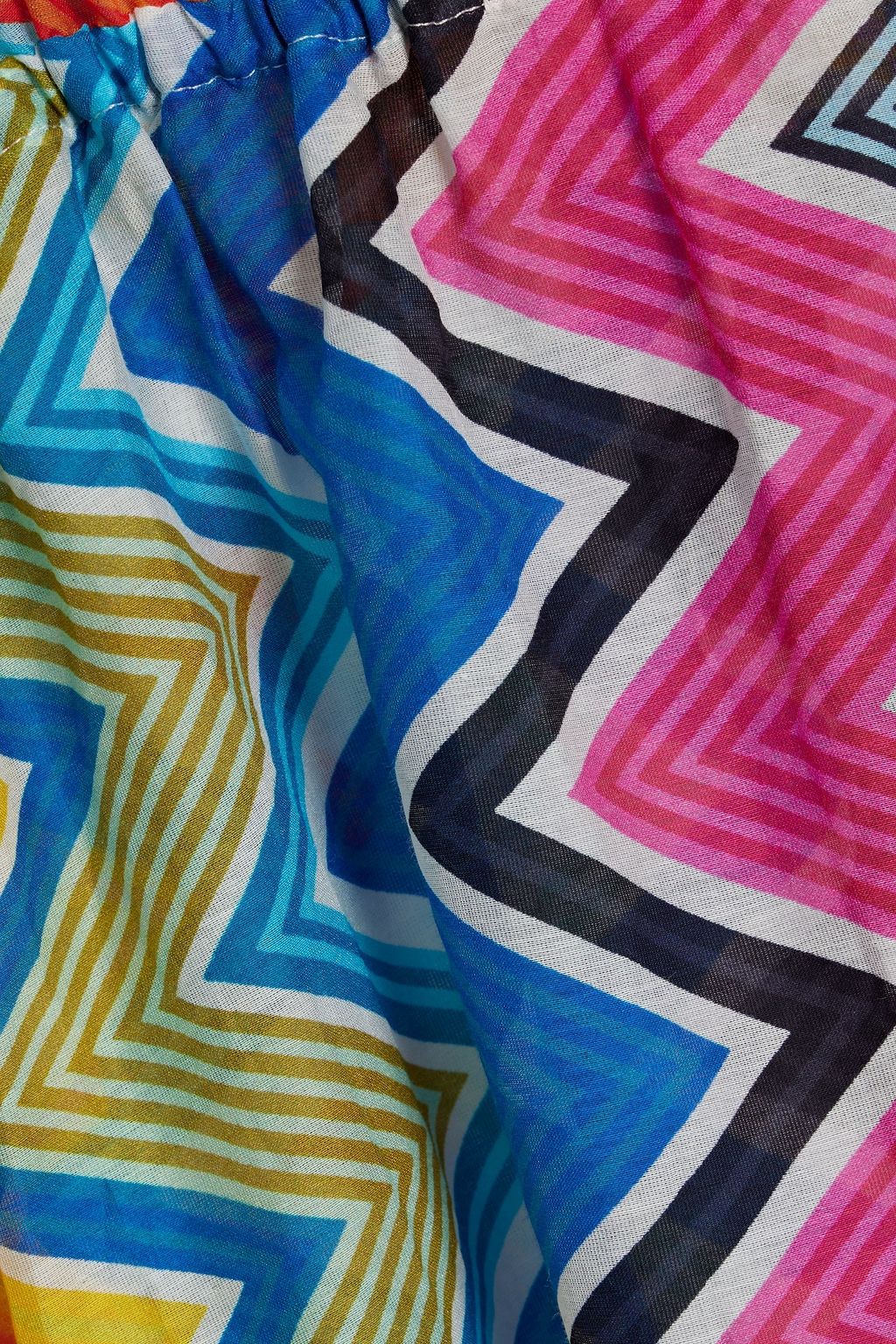 MISSONI Printed cotton and silk-blend voile coverup