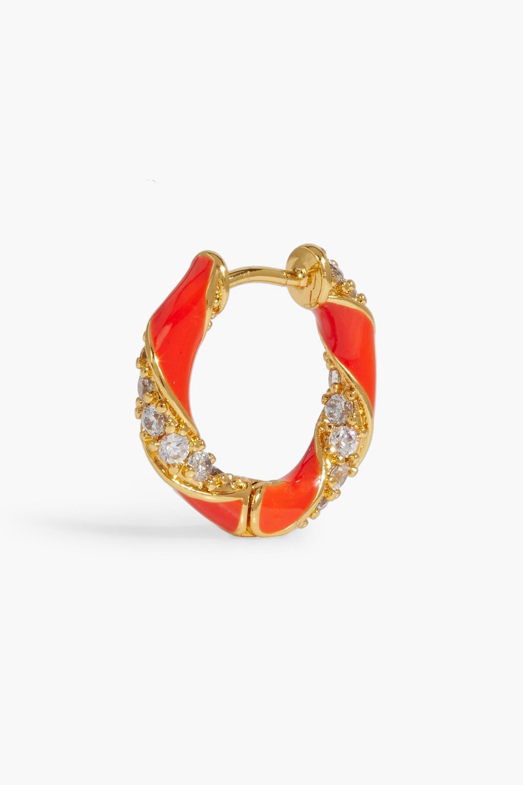 ZIMMERMANN Gold-tone, crystal and enamel hoop earrings
