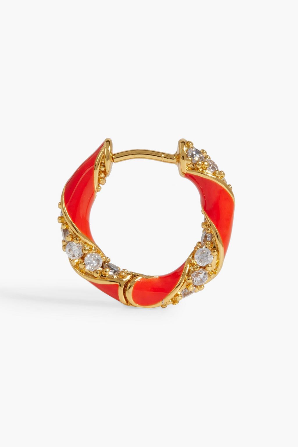 ZIMMERMANN Gold-tone, crystal and enamel hoop earrings