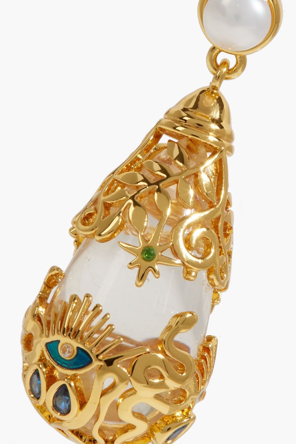 ZIMMERMANN Gold-tone, crystal and faux pearl earrings