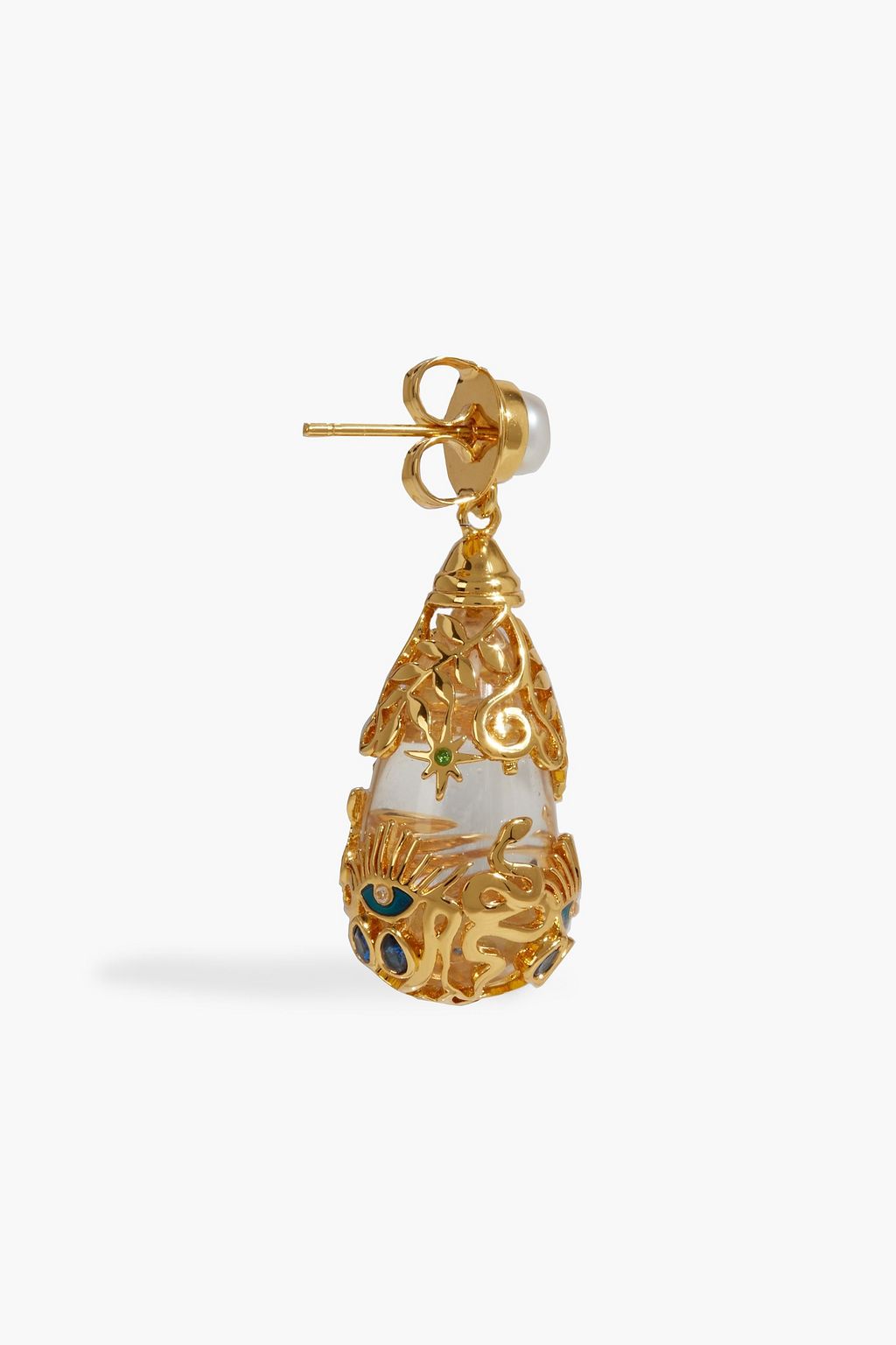 ZIMMERMANN Gold-tone, crystal and faux pearl earrings