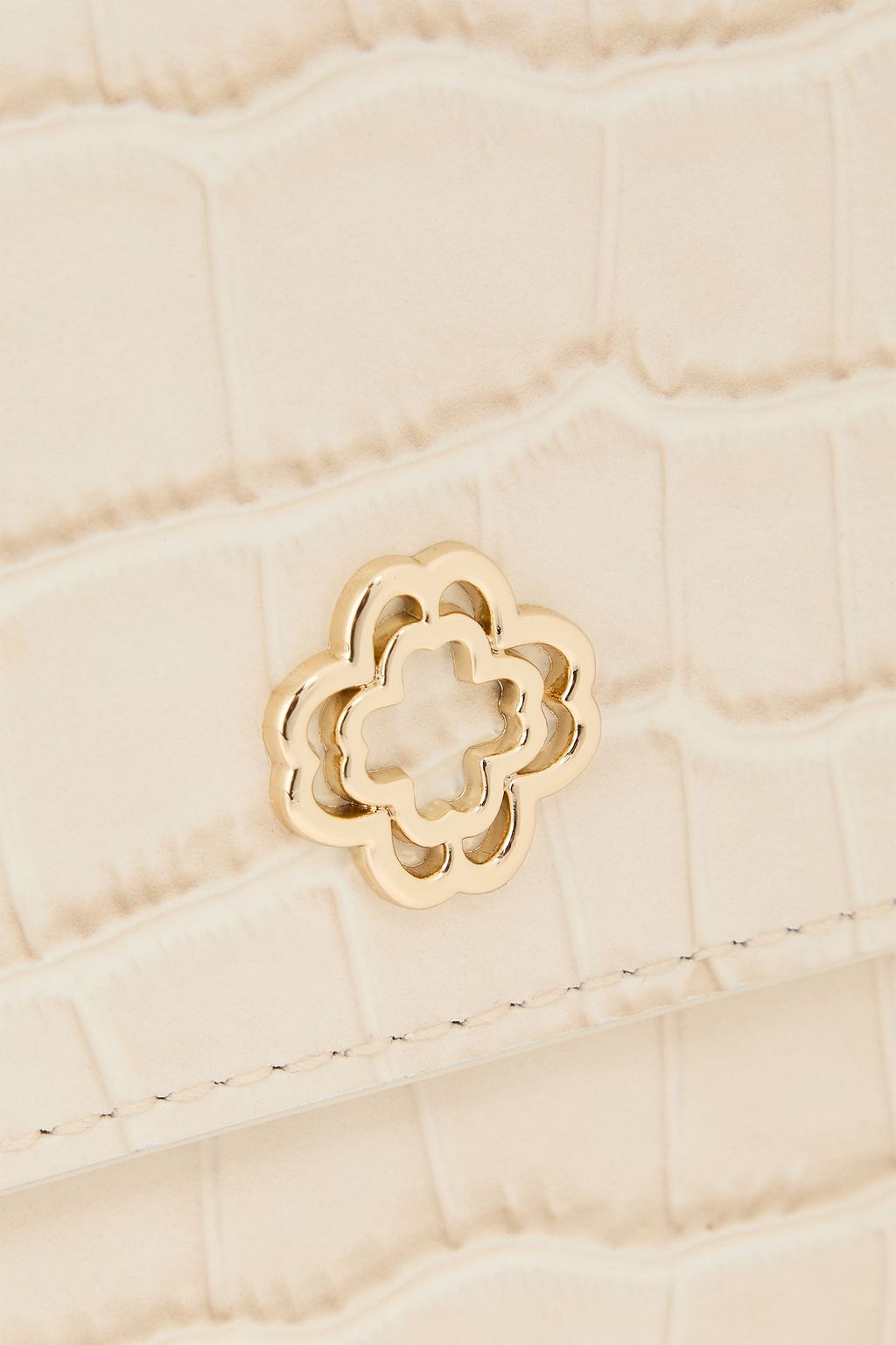 MAJE Croc-effect leather clutch