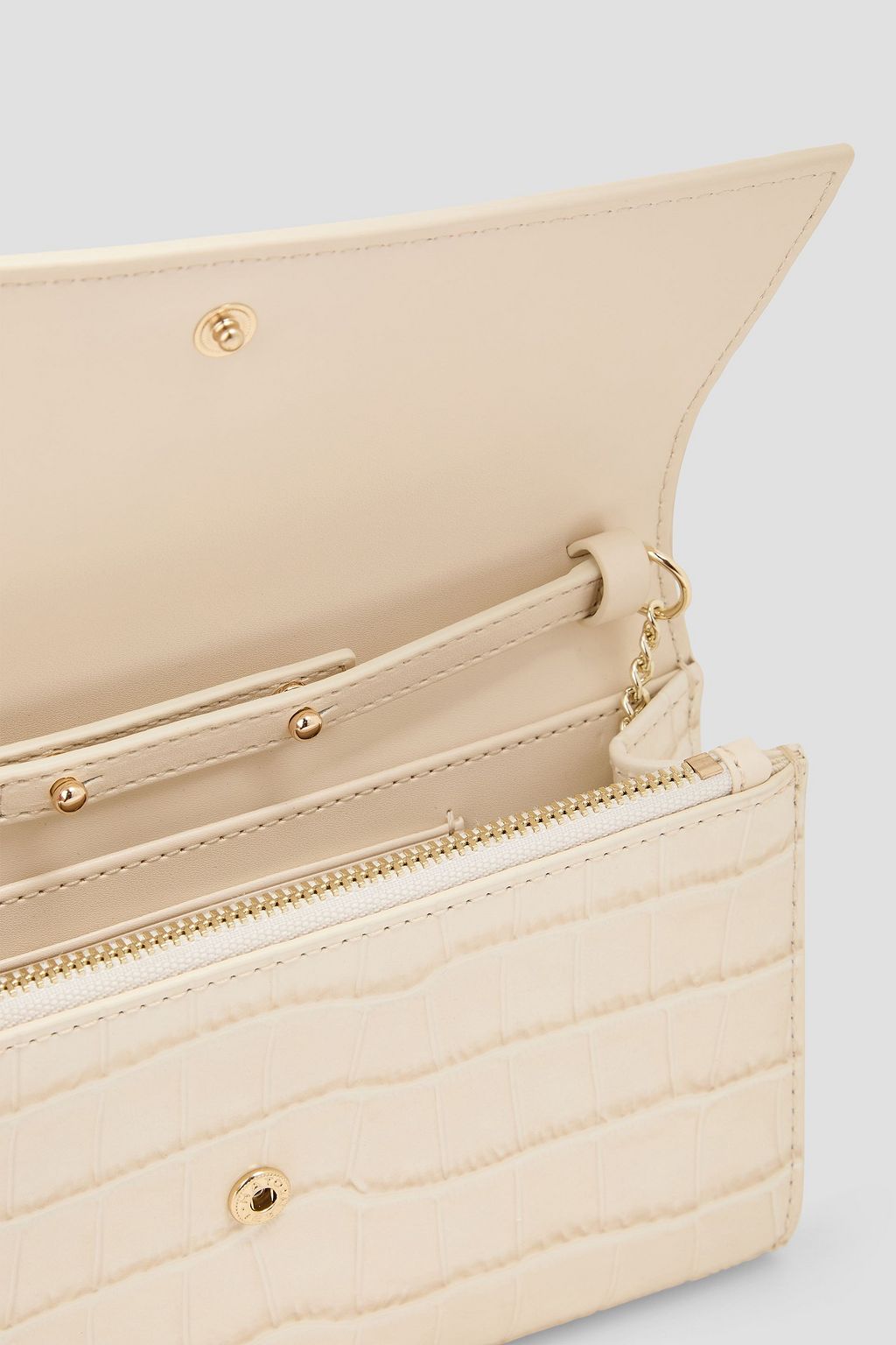 MAJE Croc-effect leather clutch