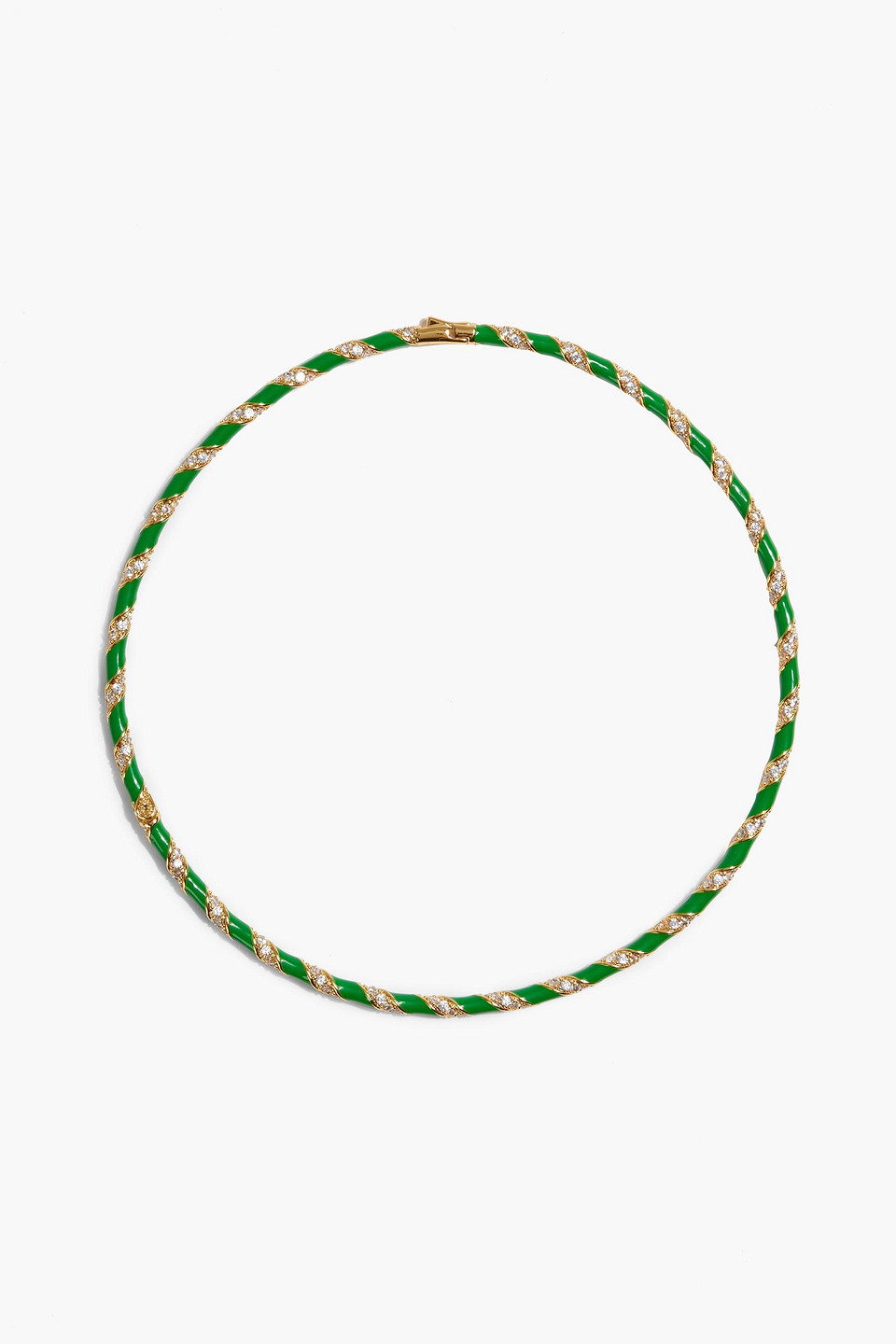 Gold-tone, crystal and enamel choker