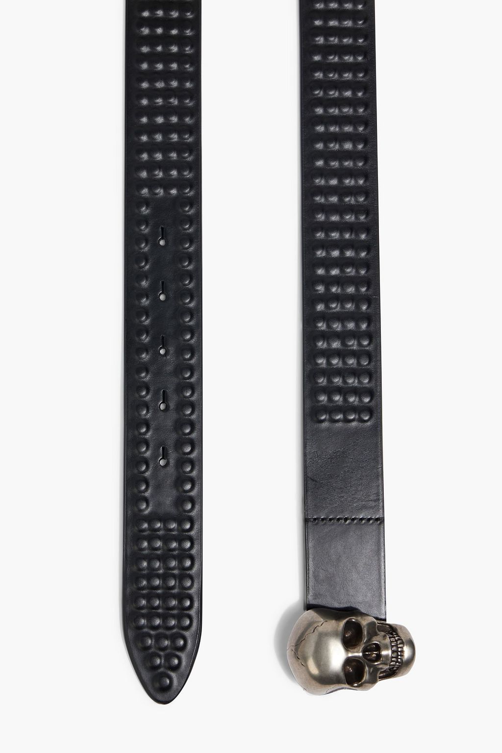 MCQUEEN 3D Skull embossed leather belt