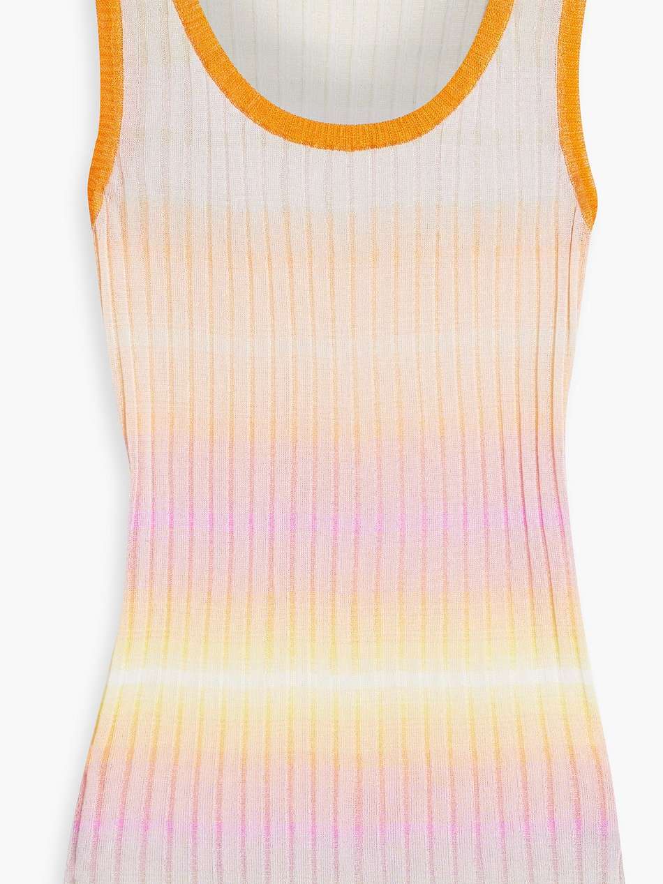striped ribbed-knit tank