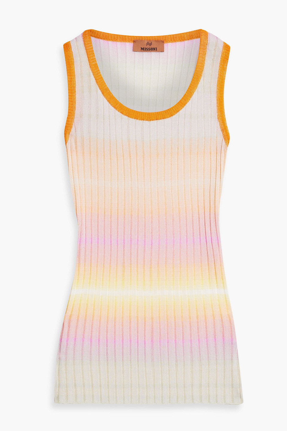 Missoni Striped Ribbed-knit Tank In Orange