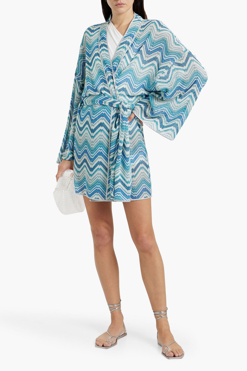 MISSONI Metallic crochet-knit robe