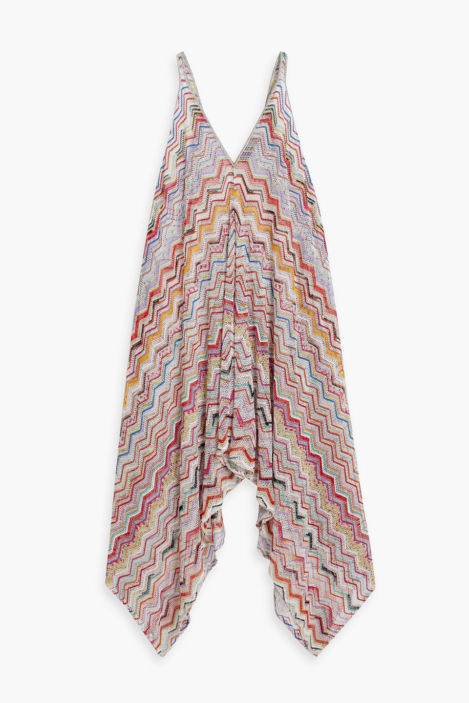 Missoni Metallic Crochet-knit Coverup In Red