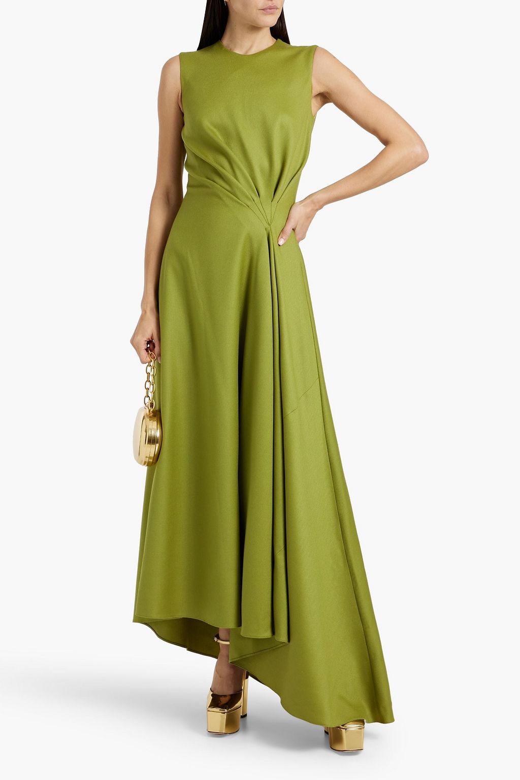 EMILIA WICKSTEAD Neha draped asymmetric wool gown