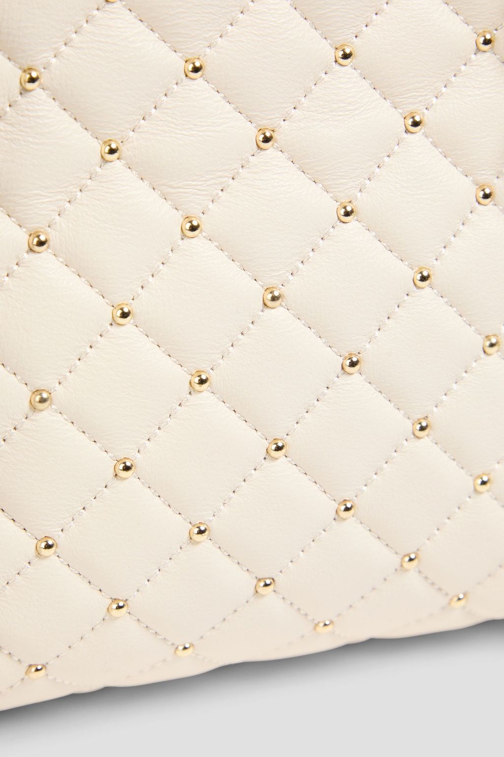 MAJE Quilted fringed studded leather tote