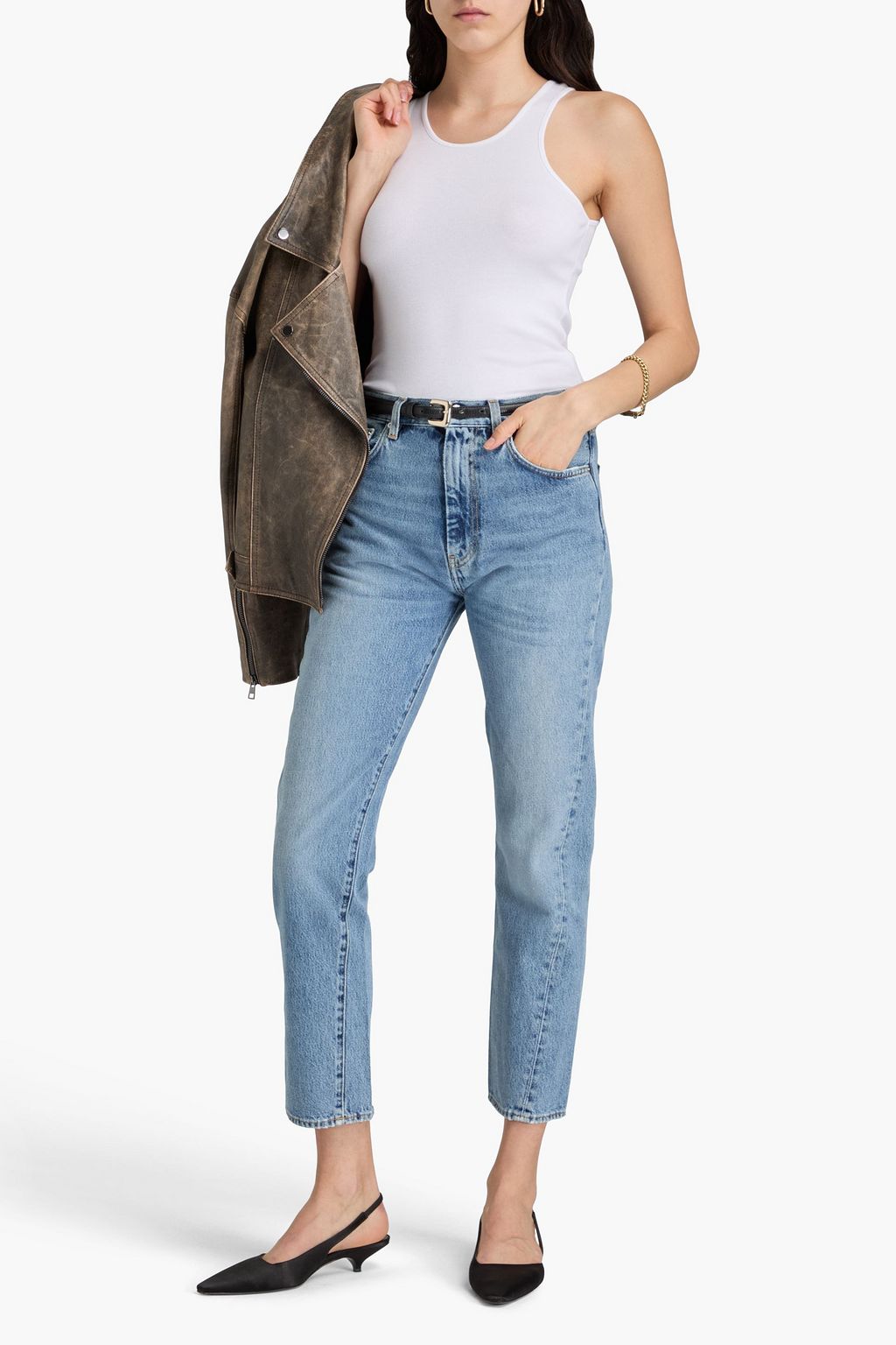 TOTEME Twisted Seam faded straight-leg jeans