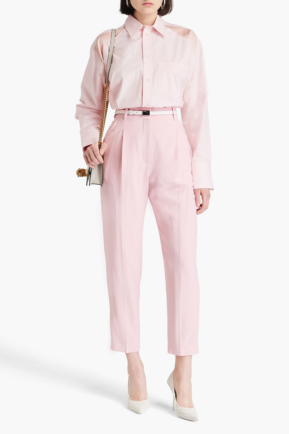 ALEXANDER MCQUEEN CREPE DE CHINE TAPERED PANTS