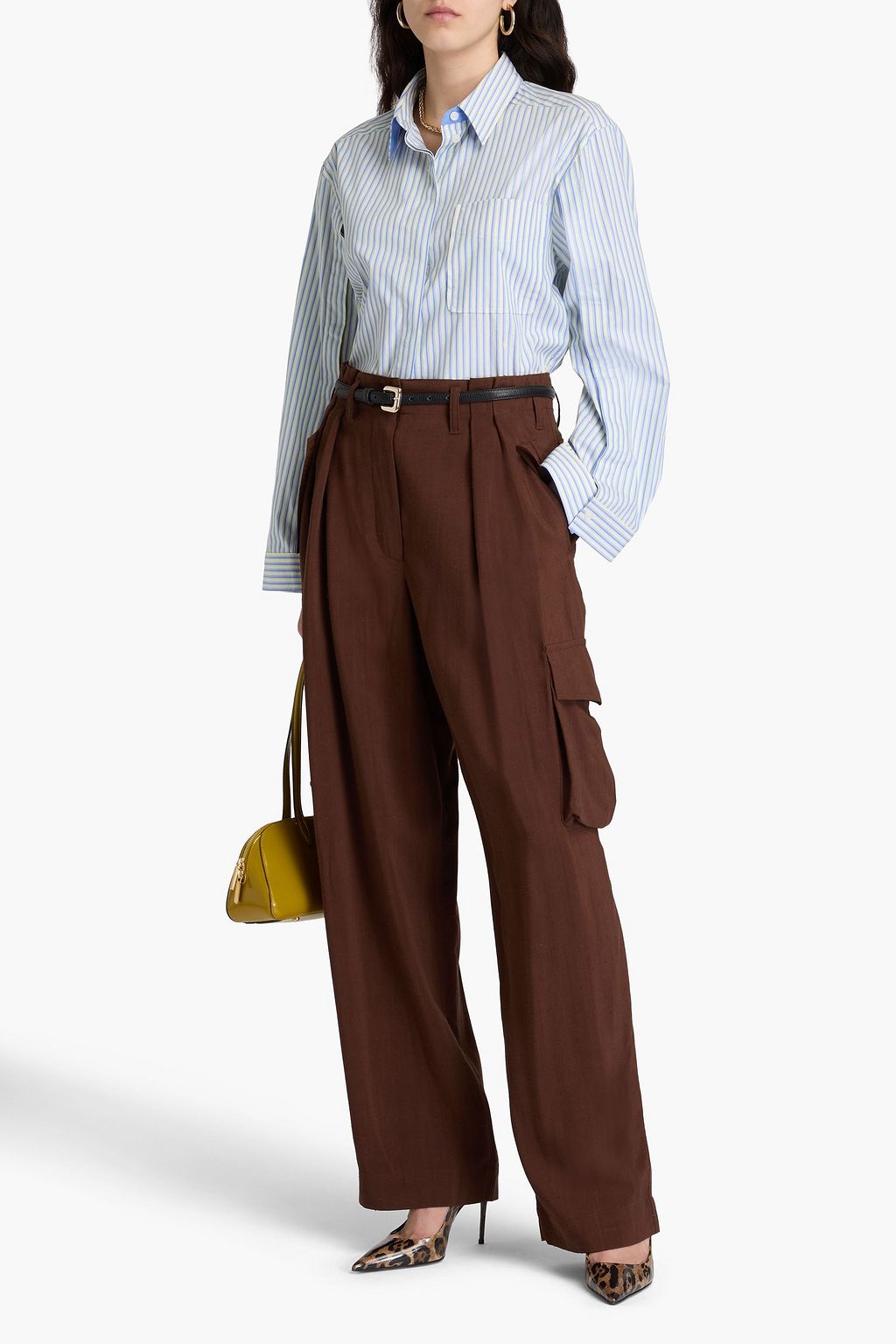 DRIES VAN NOTEN Cargohose aus Webstoff mit Falten