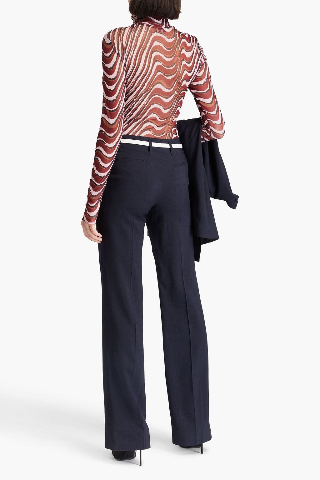 DRIES VAN NOTEN 織地 ストレートレッグパンツ