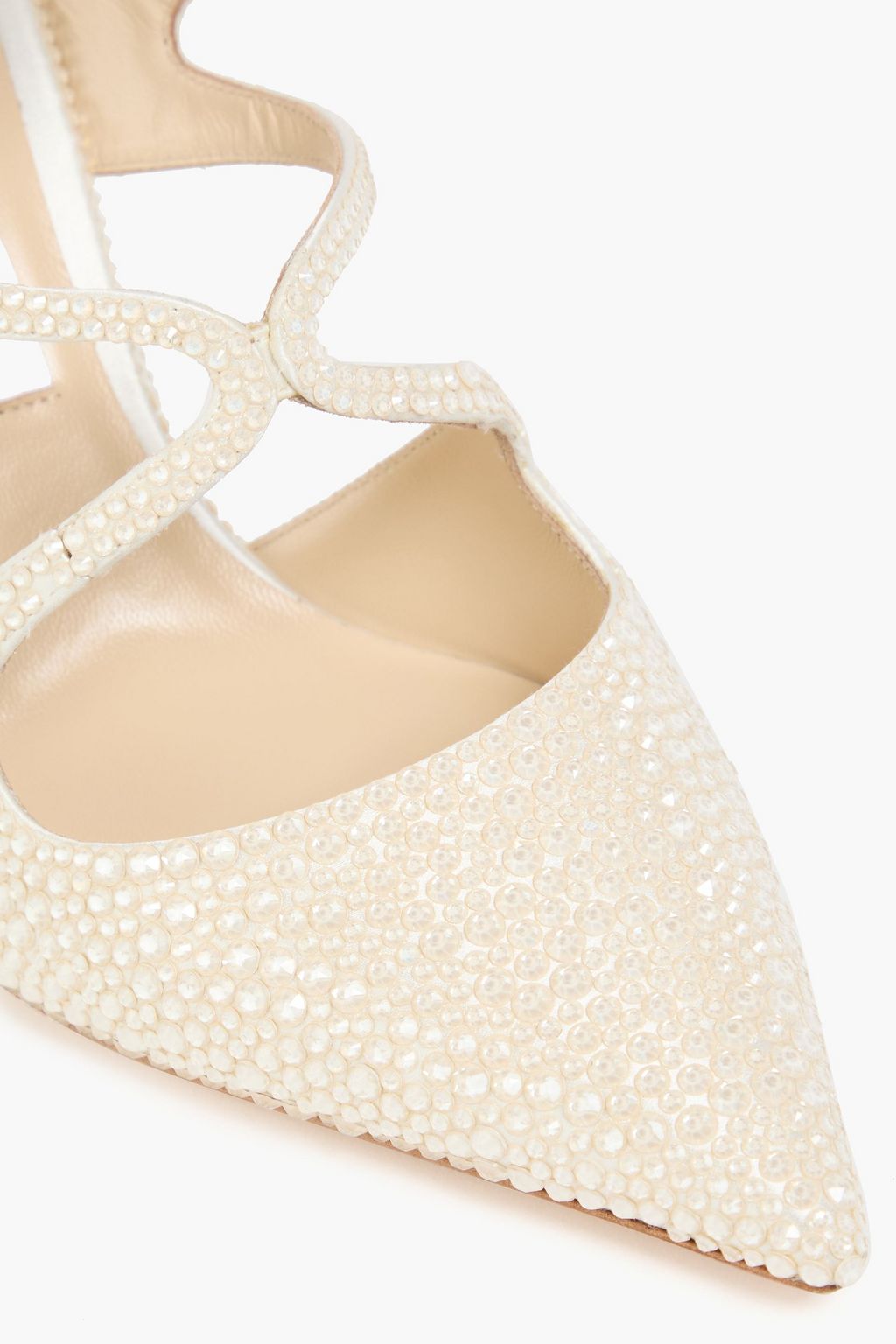 JIMMY CHOO Crystal-embellished satin pumps
