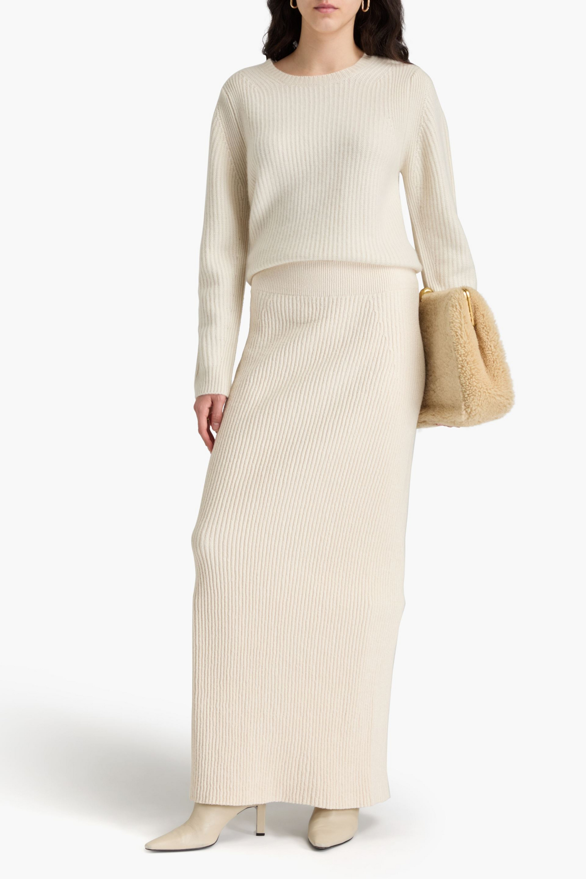 TOTEME Ribbed cotton-blend maxi skirt