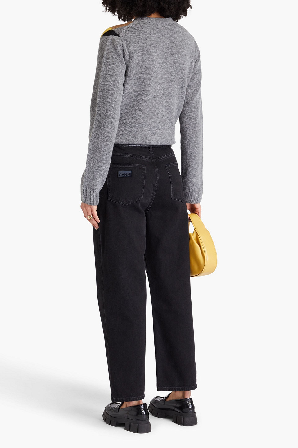 GANNI CROPPED HIGH-RISE STRAIGHT-LEG JEANS