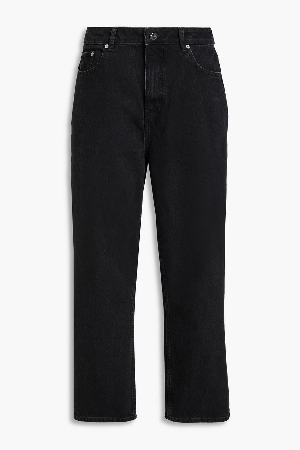 GANNI CROPPED HIGH-RISE STRAIGHT-LEG JEANS