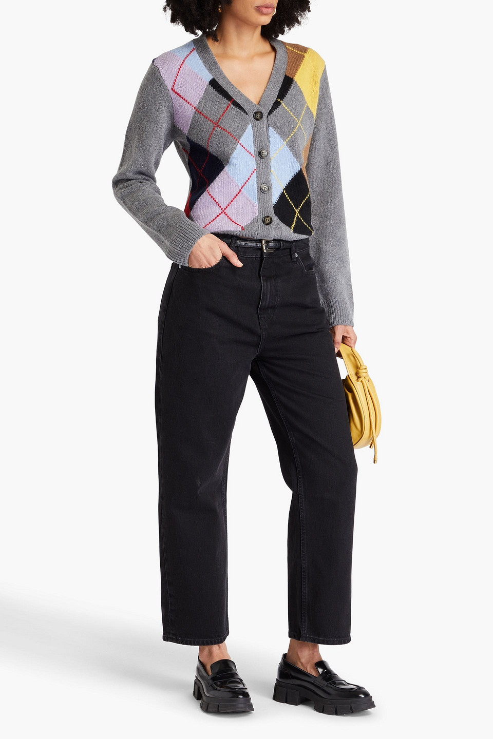 GANNI CROPPED HIGH-RISE STRAIGHT-LEG JEANS