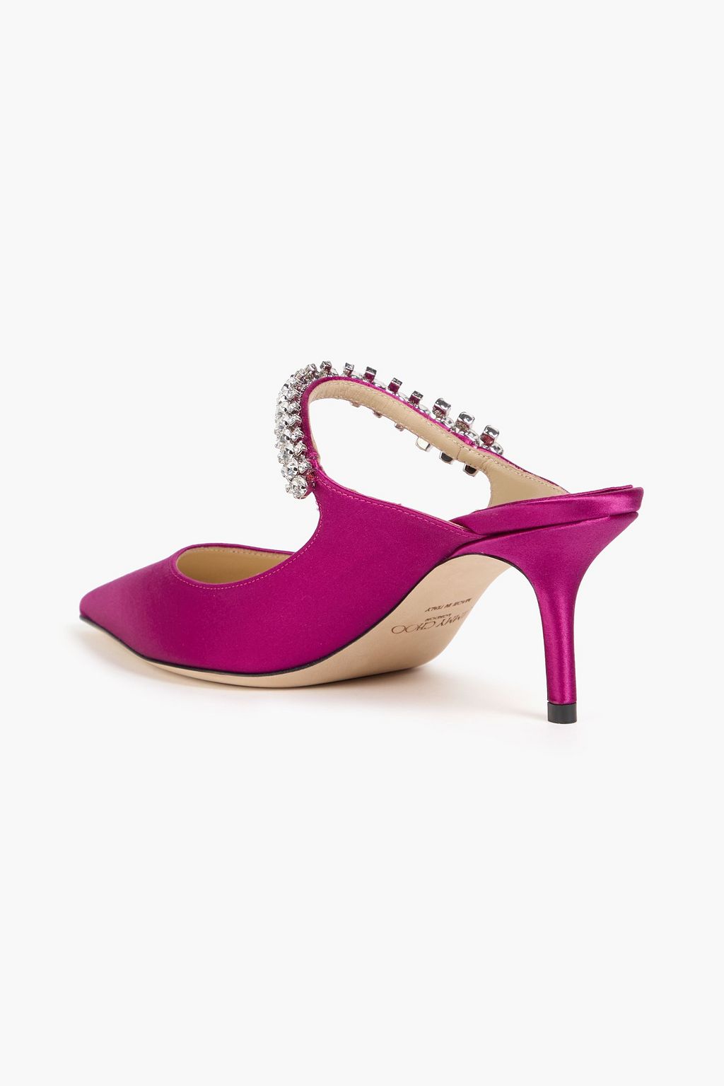 JIMMY CHOO Mules aus Satin mit Kristallverzierung