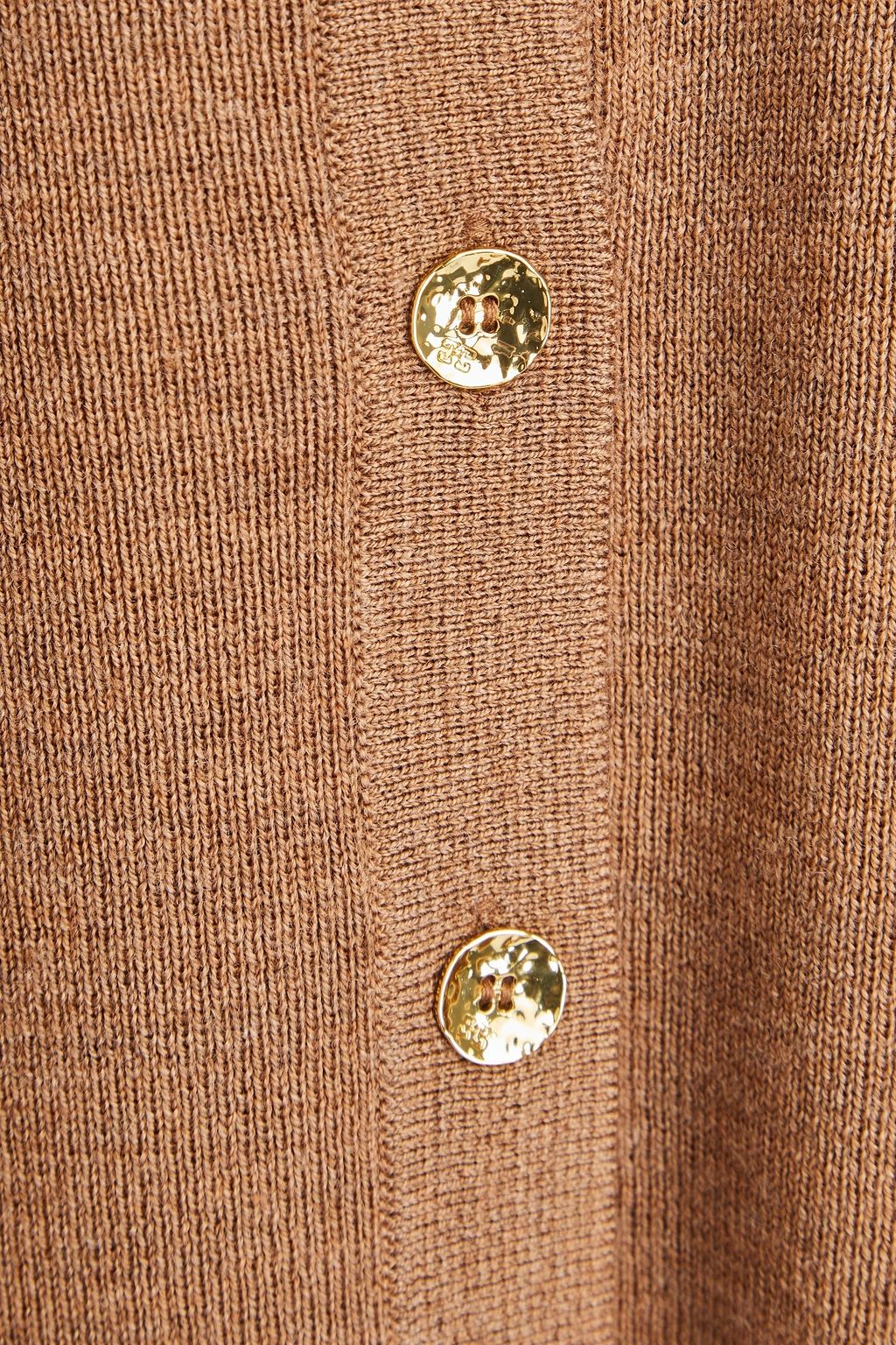 GANNI Ribbed merino wool polo shirt