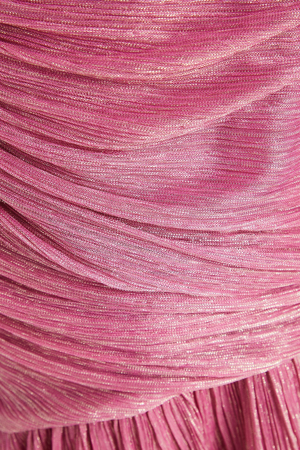 Maje Embellished Metallic Plissé-jersey Mini Dress In Altrosa