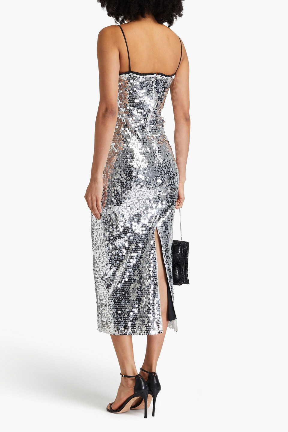  Maje - Midikleid Aus Tüll Mit Pailletten - Metallic - Fr 34 