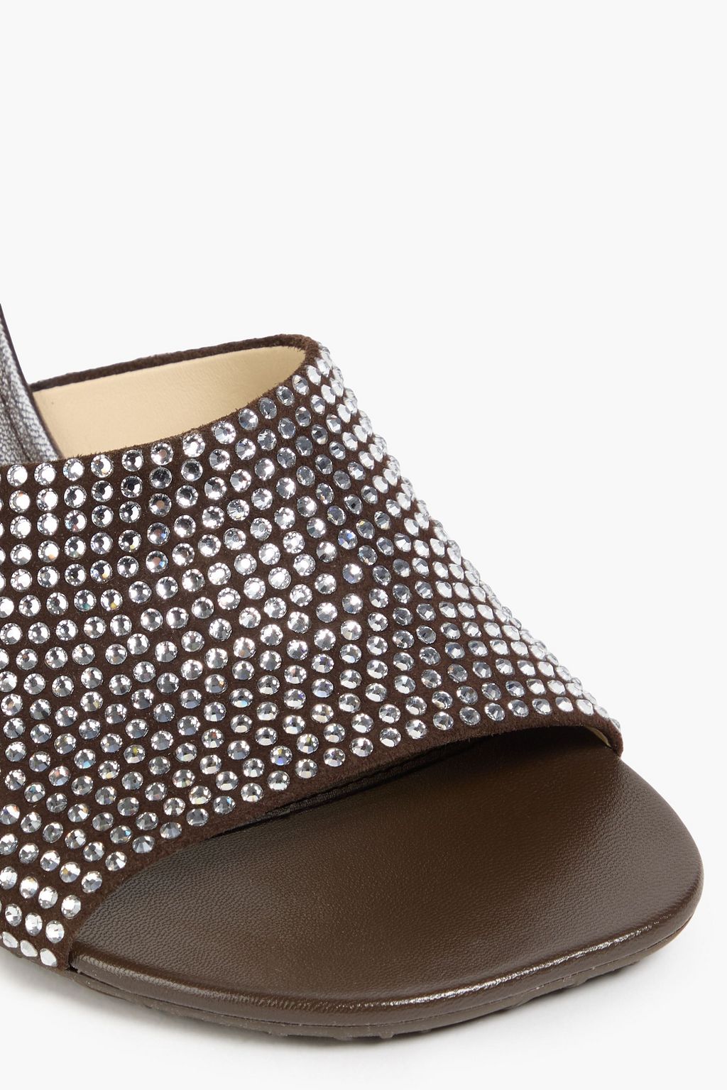 LOEWE Crystal-embellished suede mules